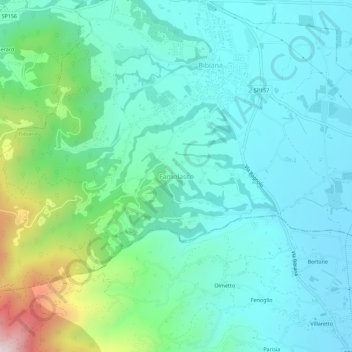 Topografische Karte Famolasco, Höhe, Relief