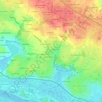 Topografische Karte La Brulerie, Höhe, Relief