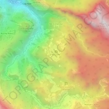 Topografische Karte La Nouvelle, Höhe, Relief