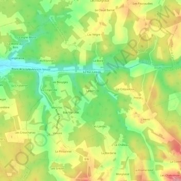 Topografische Karte Laquin, Höhe, Relief