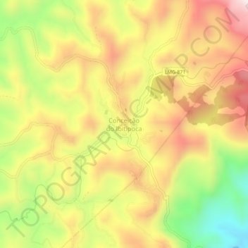 Topografische Karte Conceição do Ibitipoca, Höhe, Relief