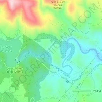 Topografische Karte Forata, Höhe, Relief