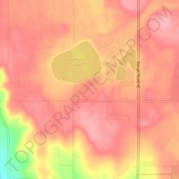 Topografische Karte Cochrane Lake, Höhe, Relief