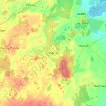 Topografische Karte Montzen, Höhe, Relief