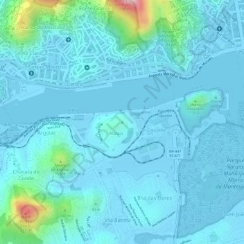 Topografische Karte Morro do Paul, Höhe, Relief