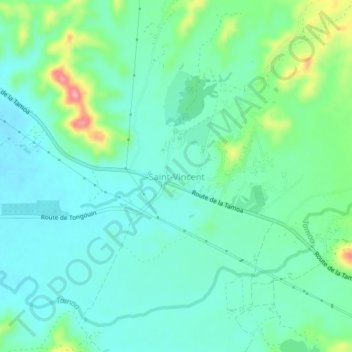 Topografische Karte Saint-Vincent, Höhe, Relief