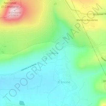 Topografische Karte La Noria, Höhe, Relief
