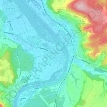 Topografische Karte Kleindöttingen, Höhe, Relief