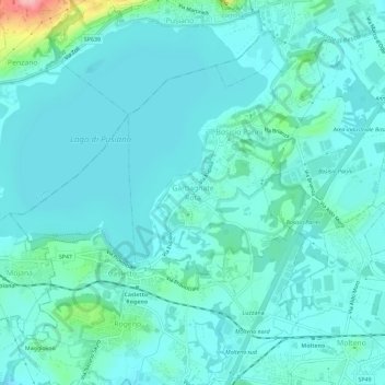 Topografische Karte Garbagnate Rota, Höhe, Relief