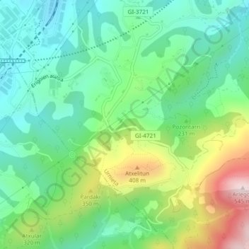 Topografische Karte Xoxoka, Höhe, Relief