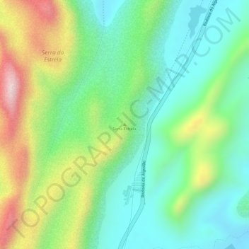 Topografische Karte Serra Estrela, Höhe, Relief