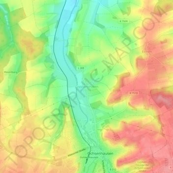 Topografische Karte Goppertshofen, Höhe, Relief