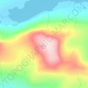 Topografische Karte Bohaun, Höhe, Relief