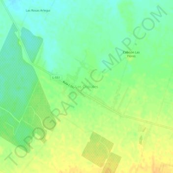 Topografische Karte Los Cristales, Höhe, Relief
