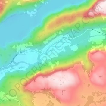 Topografische Karte Egland, Höhe, Relief