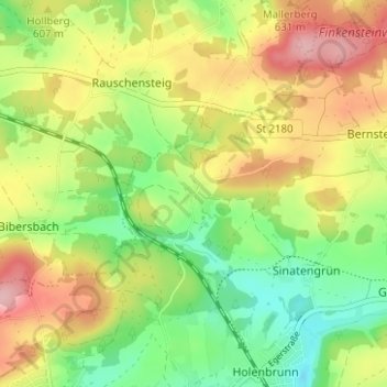 Topografische Karte Schönlind, Höhe, Relief