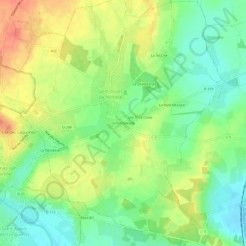 Topografische Karte La Promenade, Höhe, Relief