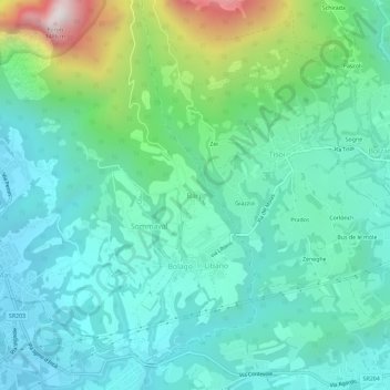 Topografische Karte Barp, Höhe, Relief