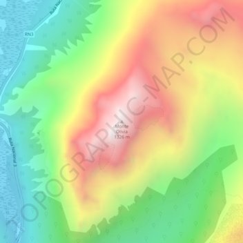 Topografische Karte Monte Olivia, Höhe, Relief