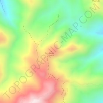 Topografische Karte Buntu Tondok, Höhe, Relief