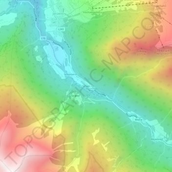 Topografische Karte Schön, Höhe, Relief