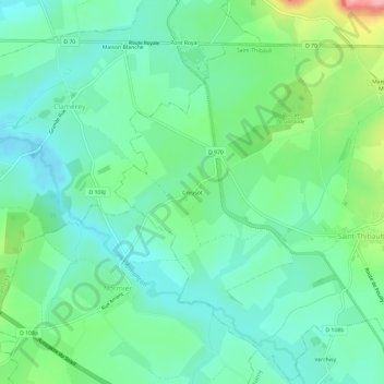 Topografische Karte Creusot, Höhe, Relief
