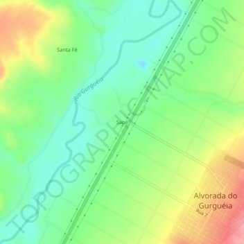 Topografische Karte Sapé, Höhe, Relief