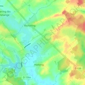 Topografische Karte Ballering, Höhe, Relief