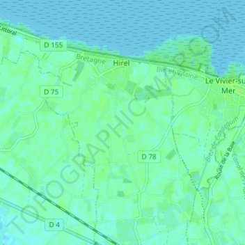 Topografische Karte Mirlange, Höhe, Relief