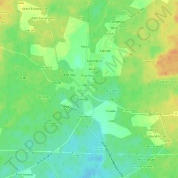 Topografische Karte Capsau, Höhe, Relief