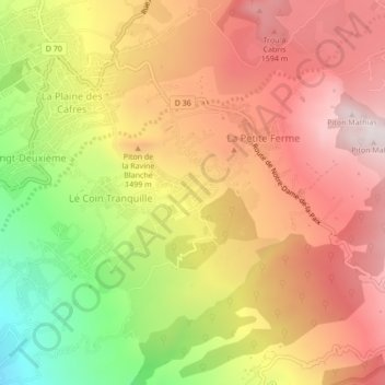 Topografische Karte La Ravine Blanche, Höhe, Relief