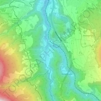 Topografische Karte Unterberg, Höhe, Relief