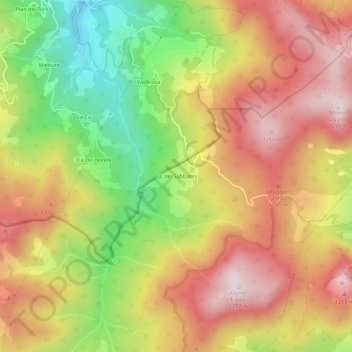 Topografische Karte Ca' dei Sabbatini, Höhe, Relief