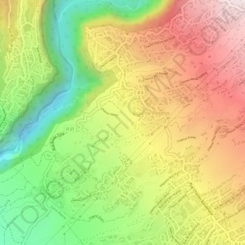 Topografische Karte Trois Mares, Höhe, Relief