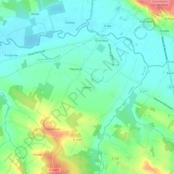 Topografische Karte Launay, Höhe, Relief