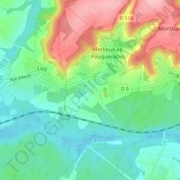 Topografische Karte Le Caquet, Höhe, Relief