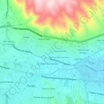 Topografische Karte Malibu, Höhe, Relief