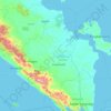 Topografische Karte South Sumatra, Höhe, Relief