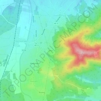 Topografische Karte Urthal, Höhe, Relief