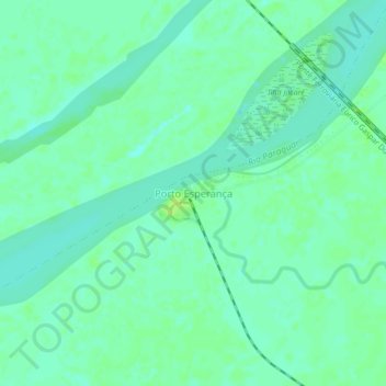 Topografische Karte Porto Esperança, Höhe, Relief