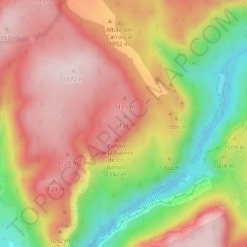 Topografische Karte Roquete, Höhe, Relief