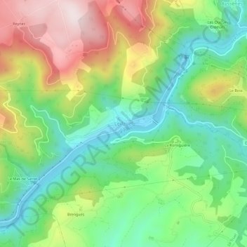 Topografische Karte Le Truel, Höhe, Relief