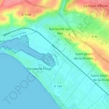 Topografische Karte Hameau de Bas, Höhe, Relief
