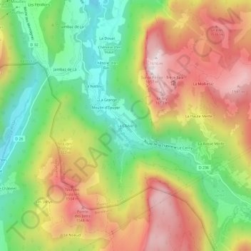 Topografische Karte La Clusaz, Höhe, Relief