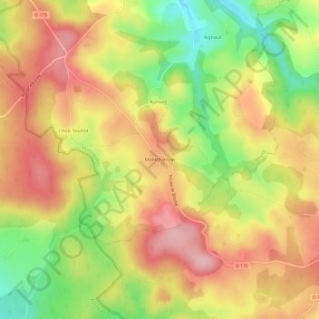 Topografische Karte Montchanson, Höhe, Relief
