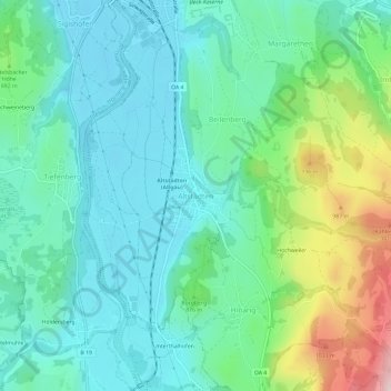Topografische Karte Altstädten, Höhe, Relief