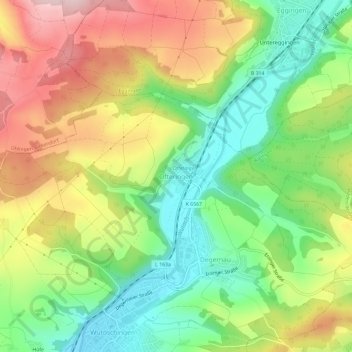 Topografische Karte Ofteringen, Höhe, Relief