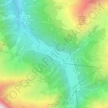 Topografische Karte Sulden, Höhe, Relief