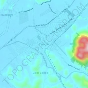 Topografische Karte Papucaia, Höhe, Relief