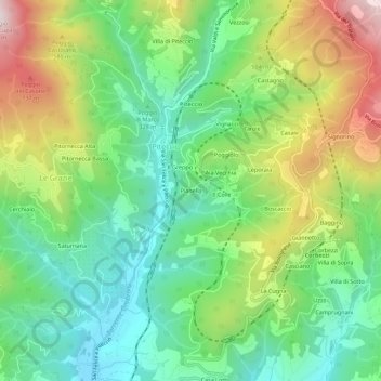 Topografische Karte Pianella, Höhe, Relief